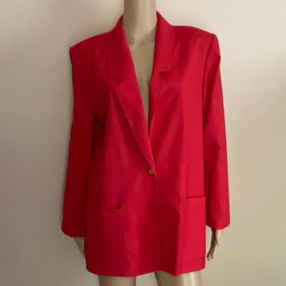 Radcliffe Jackets & Blazers - Vintage Radcliffe red lightweight blazer size 12